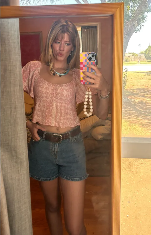 Cropped pink babydoll top Size XS - Image 2