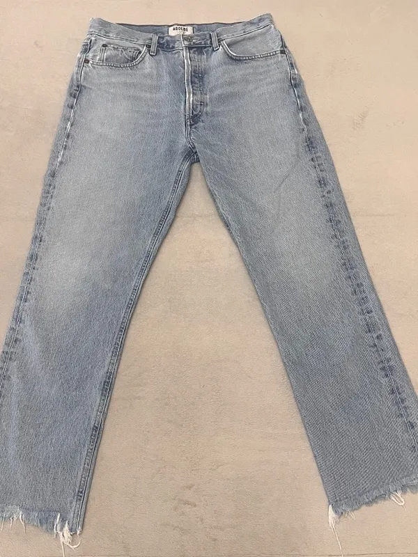 AGOLDE Los Angeles Premium Jeans – Size 30, Straight Leg with Raw Hem - Image 5