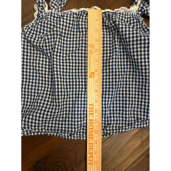 Caroline Constas 2pc Cotton Gingham Short Pajamas Set Size Navy Small - Image 8