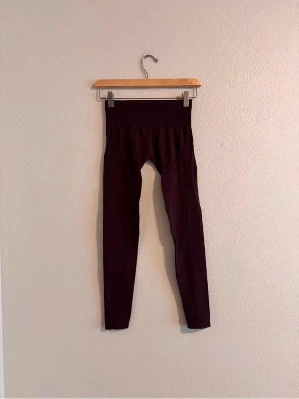 Gymshark High-Waist Leggings - Dark Burgundy - Image 3