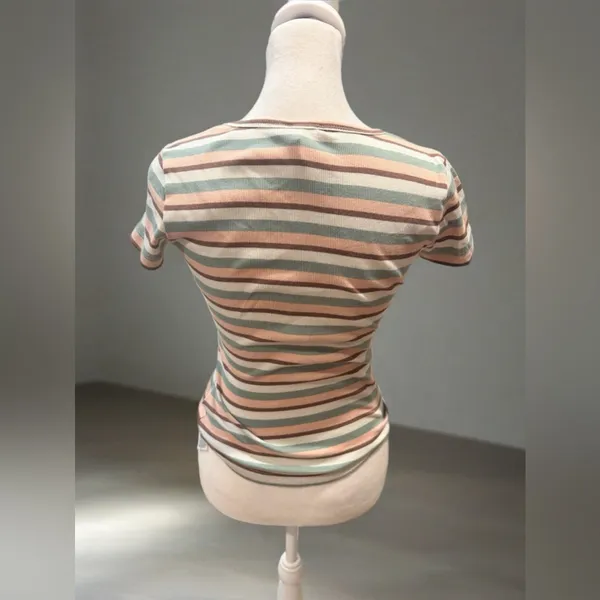 Guess Multicolor Striped Short Sleeve Tee - Image 4
