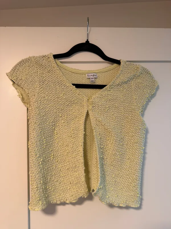 short sleeve cardigan Yellow - Image 3