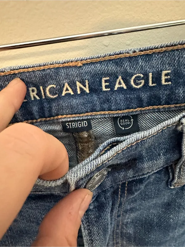 American Eagle super high rise baggy straight jeans 10 - Image 3
