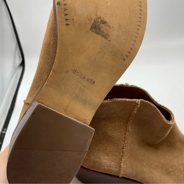 Dolce Vita Tan Suede Leather Ankle Boots 6.5 Western Cowboy Booties Fall Casual - Image 7