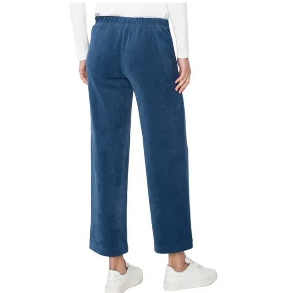 Liverpool Los Angeles Blue Corduroy Wide Leg Pull On Pants Size M NEW - Image 2