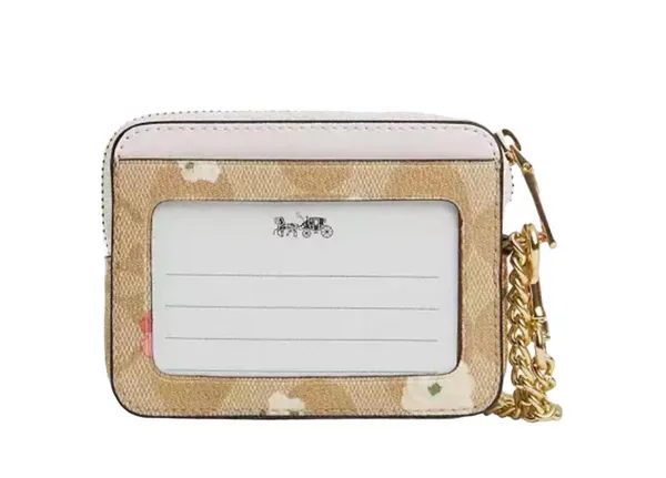Coach NWT Zip Card Case In Signature Canvas With Floral Print - Image 2