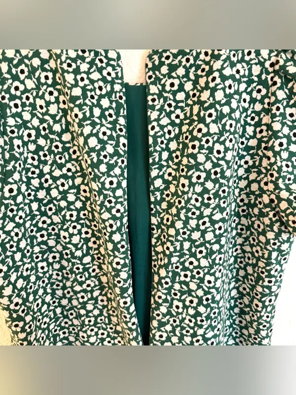 Ann Taylor Womens Dress Green White Mini Floral Mofit Back Zip Size 12 - Image 6