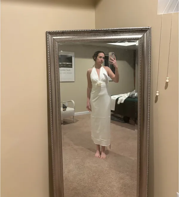 Abercrombie Rosette Satin Halter Dress Bridal - Image 5