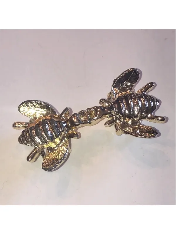 Vintage Gold Tone Bee Queen Bee Retro Boho Belt Buckle - Image 2