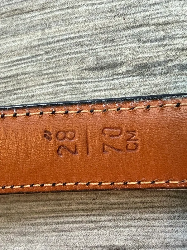Coach Vintage 2801 Black Skinny Leather Belt Women's Y2K Brass Buckle Size 28 - Image 4