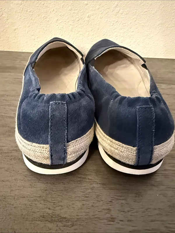 PRADA Navy Blue Suede Espadrille Platform Slip on Sneakers IT‎ 37 US 7 - Image 4