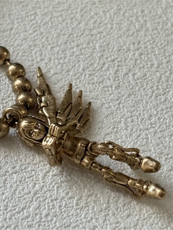 NWOT Marc Jacobs Gunmetal Angel Pendant Necklace in gold - Image 5