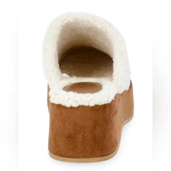 TIME and TRU Womens Wedge Clog Faux Suede/Fur Size 11 Memory Foam Insole New - Image 4