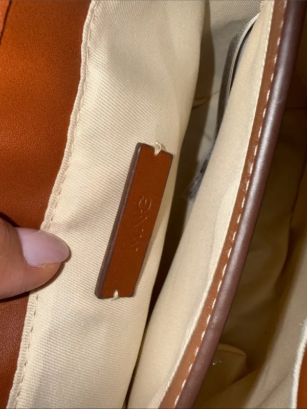 Mango Two-Tone Cream and Brown Crossbody Bucket Bag - Image 9