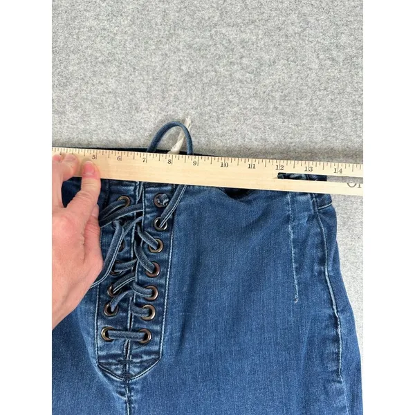 Free People Size 10 Womens Pants Jeans Blue‎ Tie High Waist Hippie Boho Denim - Image 11