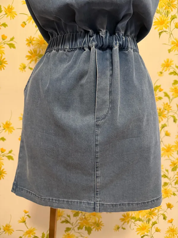 Naked Zebra Shoulder pads denim mini Dress size M - Image 3