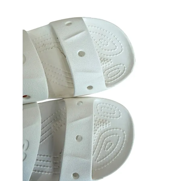 Crocs Baya Slide Sandals Women’s 7 White Comfort Logo Slip On Pool Vacation - Image 4