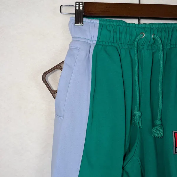 Nike Team Sweatpants XS Green Blue Colorblock Fleece Joggers Retro Athletic - Image 5