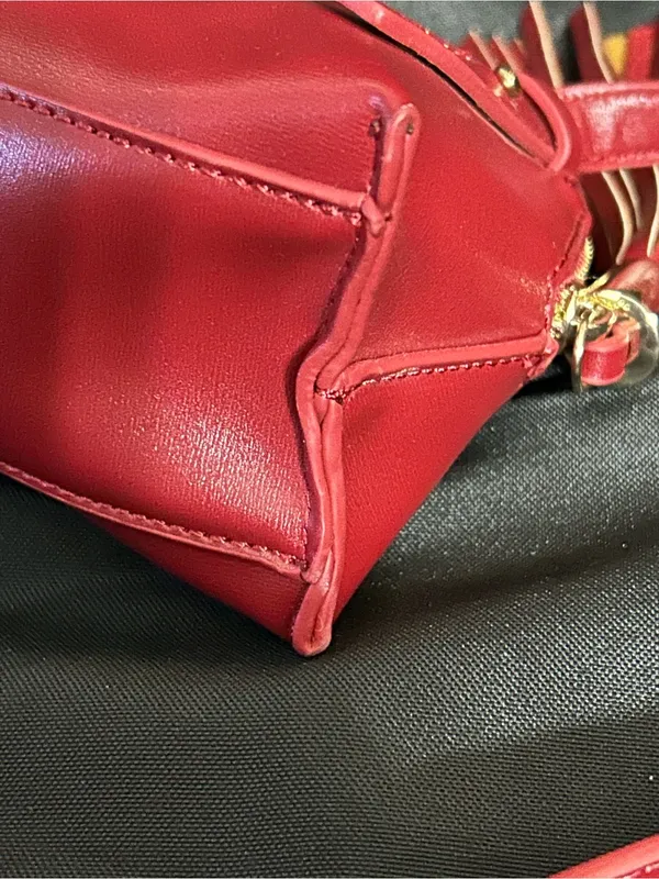 Forever 21 Women’s Red Crossbody Shoulder Tassel Bag - Image 8