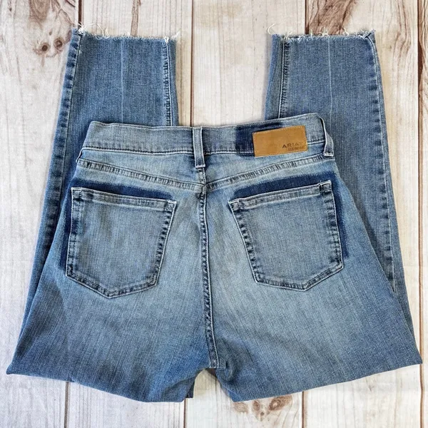 Ariat Boyfriend Ankle Jeans Distressed Vintage Wash Denim High Rise Western 28R - Image 2