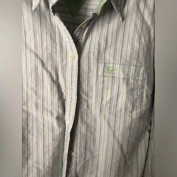 Tommy Hilfiger Striped button up Shirt classic 100% cotton women size M - Image 4