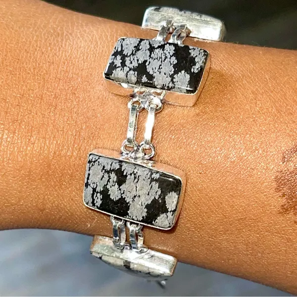 Snowflake Obsidian Bracelet 6 1/2” - Image 2