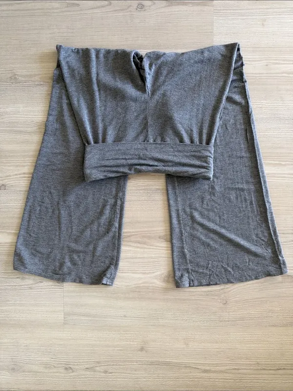 Gilly Hicks Gray Foldover Wide Leg Yoga Pants - Image 4