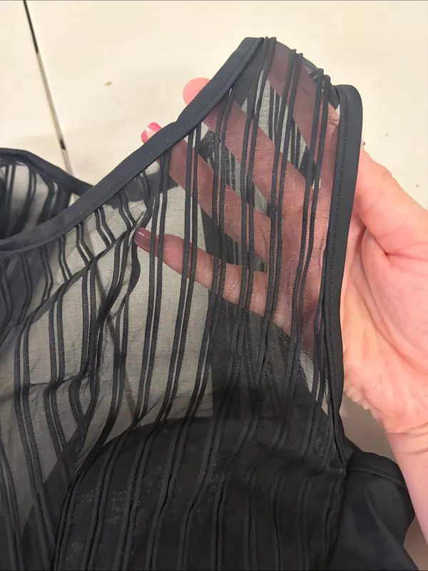 Onia new Sz small Sheer Striped High-Neck Underwire Bra in Black swim Alex Top - Image 3