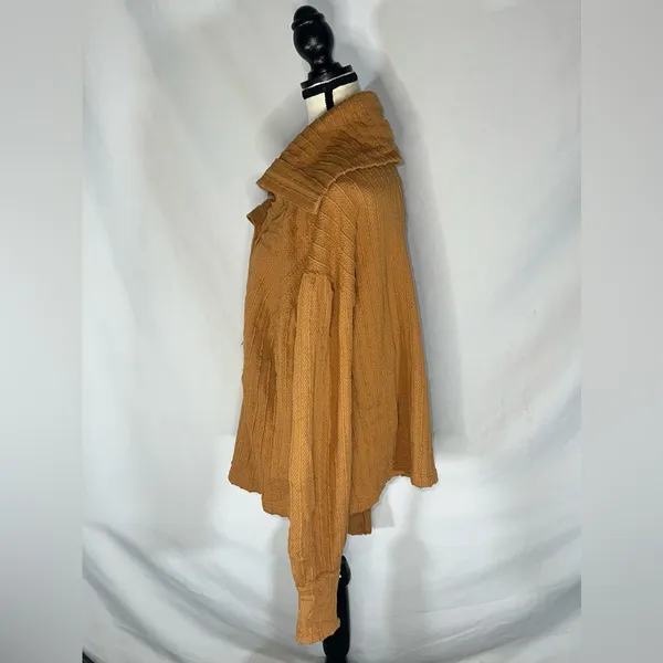 We The Free Now Drop Off Center Burnt Orange Copper Chunky Knit Sz Lg Oversized - Image 2