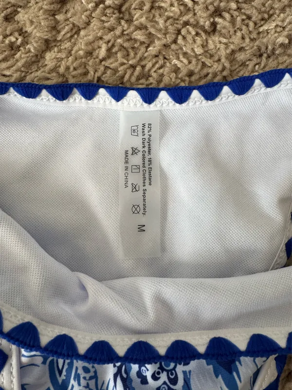 SheIn Blue and White design Bikini - Image 3