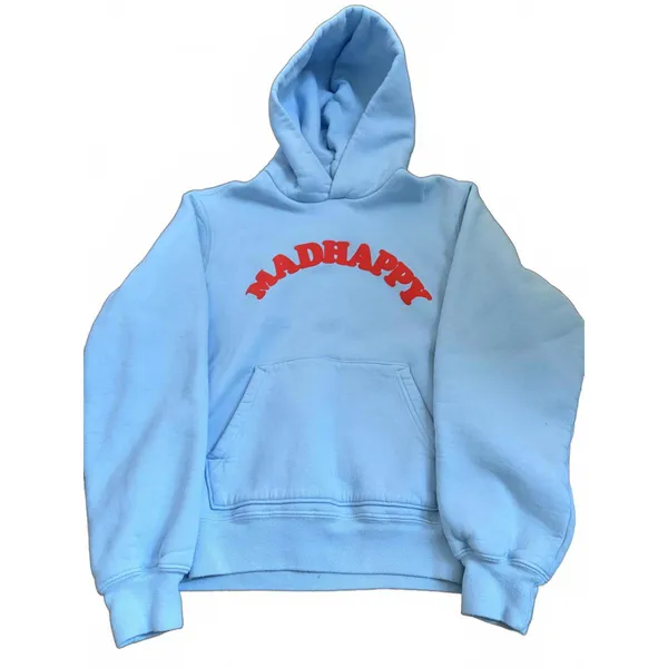 Madhappy Light Blue Hoodie with Red Logo - Image 2