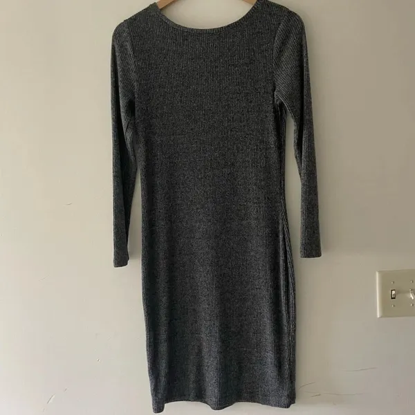 A New Day Charcoal‎ Gray Sweater Dress - Long Sleeve - Image 2