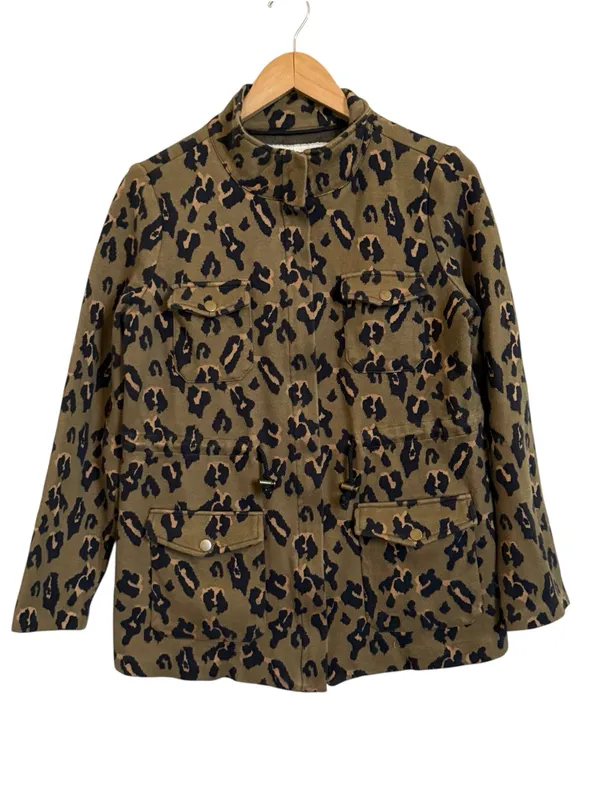 Anthropologie Tabitha Leopard Print Utility Jacket Women’s Sz S Safari Military - Image 2