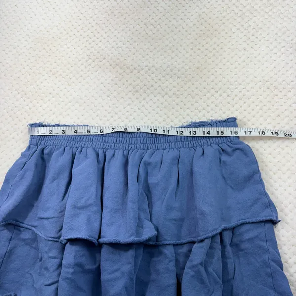 Aerie Periwinkle Blue Terry Fleece Layered Mini Lounge Skirt XL Comfy Travel - Image 6