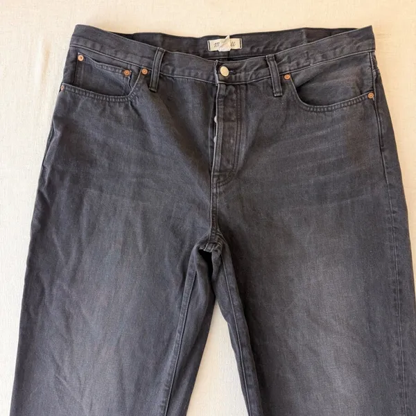 Madewell Low Slung Straight Denim Jeans Womens 33 Faded Black - Image 3