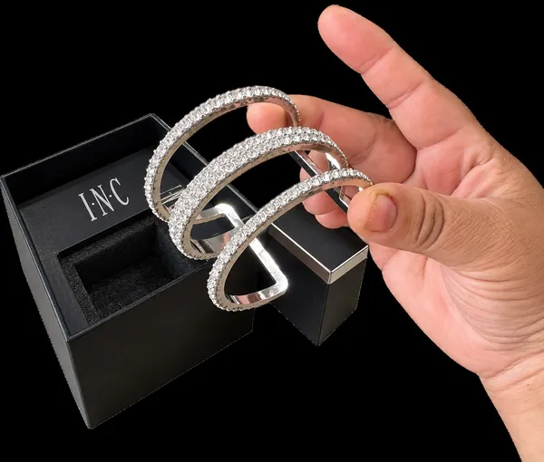 N.C. International Concepts Rhinestone Bangle Bracelet Set - Image 2