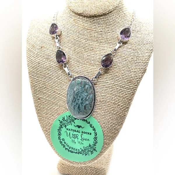 Moss Agate Necklace 16 - Image 2
