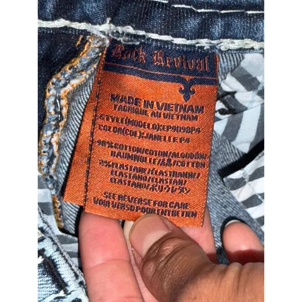 Rock Revival‎ Jeans Womens Blue Janelle Capri Wash Denim Size 25 - Image 6