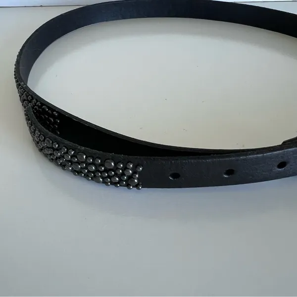 Joe’s Jeans Women’s Handmade Genuine Black Leather Studded Belt‎ - Image 3