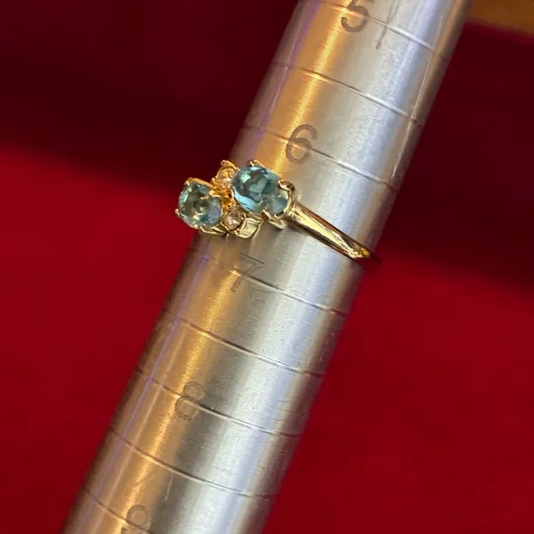 Duel blue stone Ring size 6.5 - Image 3