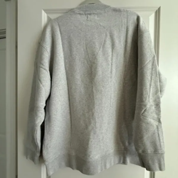 MATE the Label Womens Organic Fleece Oversized Sweatshirt Heather Grey XS/S NWT - Image 4