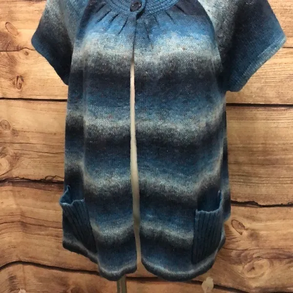 Dressbarn blue ombré short sleeve sweater - Image 4
