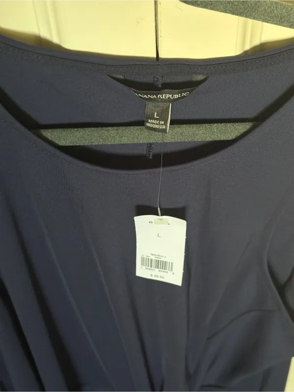 NWT Banana Republic Navy Blue Front Knot Twist Tank Top Size L - Image 6