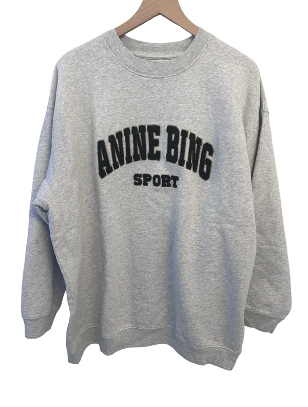 ANINE BING Sport Tyler Sweatshirt Heather Grey Size Large NWT ( SOLD OUT) - Image 5