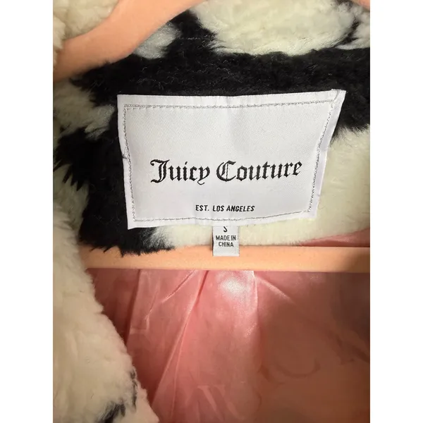 Juicy Couture Spotted Faux‎ Fur Jacket Dalmatian Cow Print NWT Y2K Juicy Girl - Image 4