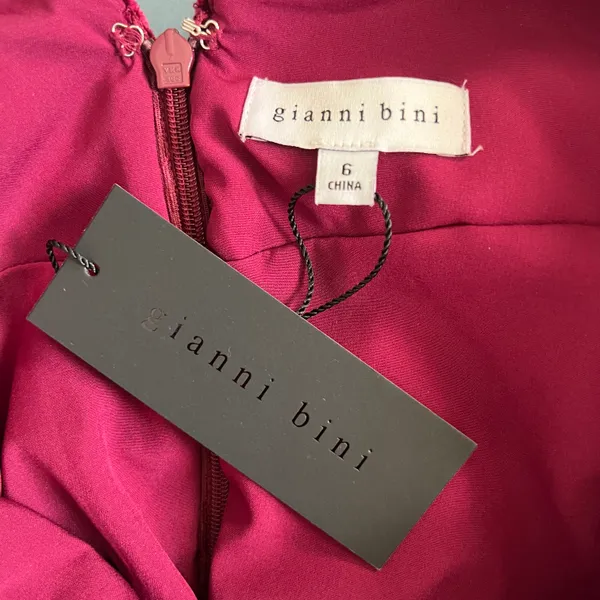 NWT Mariah V-Neck Burgundy Velvet A-Line Dress - Image 7