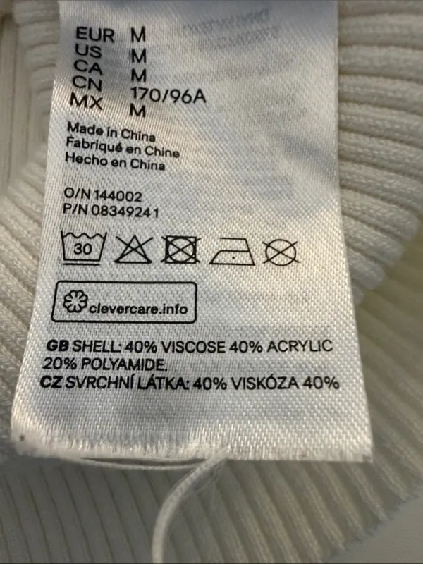 H&M Divided Cream Ribbed Mock Neck Sweater - Image 8