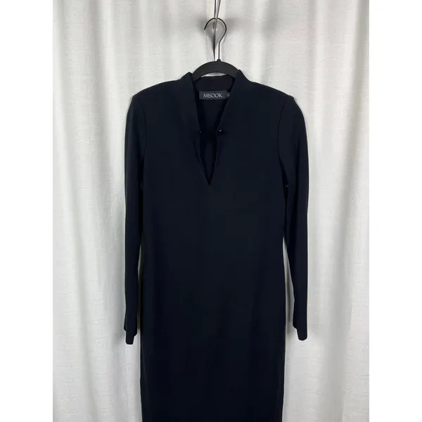 Misook Black Shift Long Sleeve Midi Dress Sz.XS - Image 2
