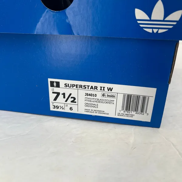 Adidas Originals Superstar II JS4010 White Black Patent Shoes Women's 7.5 NIB - Image 3