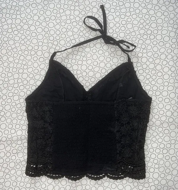 Hollister Black Crochet Halter Top - Image 2